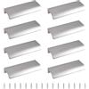 MOROBOR Finger Edge Pull, 8 PZ Maniglia Nascosta Maniglia per cassetto in stile moderno, Maniglia invisibile in lega di alluminio Maniglia per armadio, 100 mm/Nichel spazzolato
