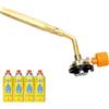 Z.M.C Bruciatore universale a gas da 1,65 kW + 4 cartucce a gas da 227g, cannello per saldatura fino a 1371 °C, cannello per saldatura bruciatore Bunsen con fiamma regolabile, dispositivo per