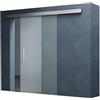 Mai & Mai Porta Scorrevole in Vetro 90x215cm, Porta Scorrevole in Vetro Satinato 8mm con Binario e Maniglia Per Asta per Bagno Cucina Studio Ufficio, Amalfi TS14H-900