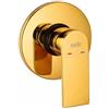 Topolenashop Miscelatore Doccia Incasso Oro Lucido Monocomando - Rubinetto Doccia a Parete con Piastra Rotonda, Design Moderno in Ottone, Comando Acqua Calda/Fredda | 94016