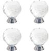 generic 4 pomelli in cristallo da 30 mm per cassetti e porte, color argento, per armadietti, armadi, casa, cucina, ufficio, cassetti
