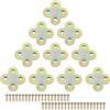 Heyous 10 staffe a croce piatte da 40 mm, colore zinco, staffa angolare a colonna piatta con vite di montaggio, adatta per recinzioni, armadietti, cassettiere, giardinaggio e lavorazione del legno