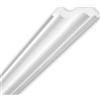 MASTERBRICO Cornici in Polistirolo per Soffitto e Pareti 4 metri - Cornici Polistirolo Decorative Bianche Verniciabili, Set 2 Barre da 2 Metri - Ideali per Quadri, Porte, Boiserie e Specchi (A018)