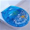 FTYYSWL - Copriwater antibatterico, chiusura morbida, sedile WC in resina, con fissaggio superiore e sgancio rapido, facile da pulire, colore: blu