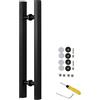 XCPHGFM Maniglia per Porta Push Pull Bifacciale con Accessori, Maniglia per Cancello Scorrevole per Fienile/Ufficio/Vetro/Porta d'ingresso, Set Maniglie Antiruggine, Lunghezza 50 60 80 120 cm (Nero