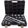 GrecoShop Kit 16 Bussole Poligonali 3/4 in Cromo Vanadio con Cricchetto Telescopico