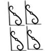 VILLCASE Staffe Per Mensole in Ferro a L, Supporti Da Parete 90° Resistenti e Salvaspazio, Set Da 4 Staffe Decorative Nere Opache Per Cucina e Balcone