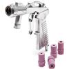 Wiltec Pistola sabbiatrice con 4 ugelli 4/5/6/7mm, 2-8 bar, per sabbiatura ad aria compressa