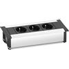 Schulte Incasso Multipresa EVOLINE Frame-Dock 3 X schukosteckdose Alu, 1 pezzi, 1596 1000 0900