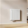 EMKE Radiatore Piatto, 63x62cm, Radiatore Acqua Calda, Radiatore a Pannello Radiatore Design Orizzontale, Doppio strato, Bianco