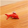 JAXU CWN 'ART 4 pomelli in ceramica stile delfino, base in lega di zinco, per cassettiera, maniglie singole, decorazioni per la casa con viti di montaggio, colore rosso
