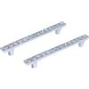 inferramenta Set Pomelli Cristallo Tipo Swarovski 128mm - Maniglie Eleganti per Mobili, Cassetti e Armadi - Design Trasparente con Strass (2)