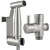 Tecmolog Doccetta Igienica Bidet Acqua Fredda Acciaio Inossidabile Kit di Spruzzatore per Bidet, Nichel Spazzolato, WS024F