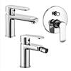 Inbagno Set miscelatori rubinetteria bagno lavabo bidet e doccia incasso con deviatore, completo di accessori, in ottone cromato, Dalila (Set lavabo bidet doccia incasso con deviatore)