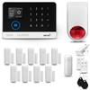 HUXGO® HXA003 Allarme casa senza fili WiFi + GSM con wireless Sirena | Kit allarme con 1x rilevatore di movimento, 9x sensori per porte e finestre, telecomando | Compatibile con TUYA