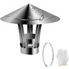 generic Comignolo Canna Fumaria, Abbattitore Fumi Stufa Pellet, 50mm 100mm 150mm 200mm Stufa Topper per lo Sfiato Della Canna Fumaria, Cappucci Antipioggia per Camino(150mm/5.9in)