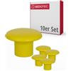 Gedotec Pomelli per mobili per cameretta dei bambini | Diametro 32 mm | Colore Giallo | 10 pezzi | Maniglie per mobili in plastica | COLOUR | Pomelli per armadi colorati | Pomello per mobili per