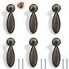 PILYON Pomelli Per Mobili Moderni 6 Pezzi Singolo Foro Bronzo Verde Porta Dell'Armadio Guardaroba Maniglia Retrò Pomello In Lega Di Zinco Pomello Per Porta Piatto Rotondo Verde Bronzo