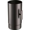 La zappa Tubo in acciaio nero con valvola di ispezione per stufa a legna da 2 mm (Ø13 X h 30 cm)