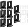 QUARKZMAN 8Pcs Clip In Metallo Per Specchio, Kit Hardware Per Appendere Specchi Con Viti E Guarnizioni In Gomma Dimensioni Grandi Per Montaggio Parete Specchi Senza Cornice, Piastrelle, Nero