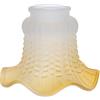 ARTERAMEFERRO Campanella Paralume Vetro di Ricambio per Lampade e Lampadari in Ferro ed Ottone, Bordo Ambra-Arancio, Stile Liberty, Altezza 10 cm, Imbocco 5,3 cm, per Portalampade E14 ed E27