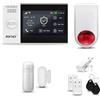 HUXGO® HXA007 Sistema di allarme casa senza fili con radio Sirena esterna solare WiFi + GSM | Impianto allarme casa kit con 1x sensori di allarme per finestre/portes, 1x rilevatori di movimento