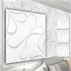 HEXIM Pannelli murali in PVC 3D - rivestimento murale bianco con effetto 3D - motivi floreali (5QM dimensione economica HD102 50x50cm) pannelli carta da parati idea