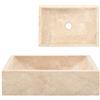 vidaXL Lavandino con Foro di Scarico Rettangolare Classico Elegante Lavello Lavabo Arredo Bagno Sanitari 45x30x12 cm in Marmo Naturale Crema Lucido