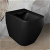 Inbagno Wc singolo filomuro nero opaco senza brida serie Metropolitan, doppio scarico a parete o a terra con curva tecnica inclusa