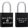 OTXIXTO Lucchetto d'amore Testo Personalizzato per Coppie Innamorati Ponte San Valentino con Chiave - Colore Nero