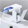 kangten Rubinetto a LED bianco a cascata con illuminazione RGB a 3 colori cangianti, per bagno e bagno