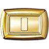 Electron PLACCHE IN TECNOPOLIMERO, COMPATIBILE CON BTICINO MAGIC, 1 MODULO/POSTO, COLORE ORO, ALTA QUALITA', ARROTONDATE, DESIGN CLASSICO, PER INTERRUTTORI/PRESE