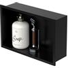 LuxeBath Nicchia a Muro in Acciaio Inossidabile 20x30x10 cm Nero Nicchia per Doccia con Telaio Ripiano Incorporato Nicchia Piastrellabile per Bagno Ripiano per Doccia Supporto di Stoccaggio Scaffale