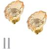 SYDARSYN 2 Pezzi Champagne Trasparente Cristallo Vetro Manopola Armadio Maniglia Tirare Cucina Cassetto Porta Maniglie per Armadietti Tirare Pomelli Singolo Foro