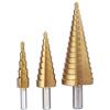 EURONOVITA' SRL ITALY Kit 3 Punte Coniche, Fresa Conica Trapano a Gradini, HSS Titanium, Misure 4-12/4-20/4-32, Buco Cutter a Scalini per Eseguire Foro In Metallo Acciaio Ottone Legno Plastica Ferro.EN-221206