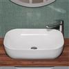 Inbagno Lavabo da appoggio 60x40 rettangolare in ceramica lucida da installare su mensole o mobili bagno con top