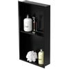 LuxeBath Nicchia a Parete in Acciaio Inossidabile con 2 Ripiani 30x60x10 cm Nero Nicchia per Doccia con Telaio Ripiano Doppio Incorporato Nicchia Piastrellabile per Bagno Nicchia Piastrellabile