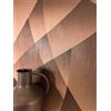 NEWROOM carta da parati Bronzo Grafico Tessuto non Tessuto - Moderno Rame Metallico Linea Struttura