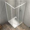 Ogomondo Box Cabina Doccia Angolare Corner Due Ante Scorrevoli Cristallo Temprato Trasparente (1, 66.5-69.5X66.5-69.5 Trasparente)