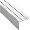 SOTECH 2 pezzi Profilo per scale 1000 x 25 x 18 mm, autoadesivo, anodizzato argento, binario di copertura in alluminio per laminato, piastrelle, parquet e molto altro.