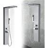 JOIEYOU Pannello doccia in acciaio inox spazzolato, per doccia e bagno (argento)
