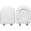 HYDRO HOME Copriwater Ideal Standard Esedra Compatibile, Tavoletta Wc In Legno Rivestito In Poliestere Con Cerniere Regolabili,Asse Wc Colore Bianco Sporco I.S. MADE IN ITALY