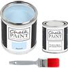 Chalk PAiNT PAINT EVERYTHING CHALK PAINT EVERYTHING Azzurro & FINITURA + PENNELLO - Kit Pronto Vernicia e Proteggi (750 ml Colore + 250 ml Finitura + Pennello Professionale 40 mm)