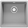 PRIMAGRAN Lavello da Cucina Grigio 46x44cm, Lavandino in Granito a 1 vasca + Sifone Classico, Lavabo da Cucina Incasso al Mobile 50cm - Venezia Easy Slim S031
