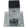 Suinga Base per palo 14 x 14 cm Zincata Acciaio Ancoraggio Pavimento | Supporto per Pali in Legno Quadrato | Base 20 x 20 cm, Grigio