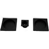 DACAN PROTECTION Kit Quadrato Cieco per Porte Scorrevoli Senza Serratura - Zama, Foro Ø48mm, 2 Vaschette + Ditale di Trascinamento - Design Moderno, Facile Installazione, Resistente e Funzionale (Nero)