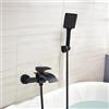 Treeisland Rubinetto per vasca da bagno a cascata rubinetto nero con doccetta per bagno