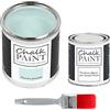 Chalk PAiNT PAINT EVERYTHING CHALK PAINT EVERYTHING Azzurro Francese & FINITURA + PENNELLO - Kit Pronto Vernicia e Proteggi (750 ml Colore + 250 ml Finitura + Pennello Professionale 40 mm)
