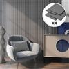 NEU.HOLZ Set di 4 Pannelli Fonoassorbenti Decorativi Isolamento Acustico per Parete e Soffitto Pannelli in Feltro Acustico PET con Listelli in MDF - Rovere Grgio