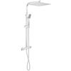 PHOYUXM Sistema doccia a pioggia, 30 x 30 cm, sistema doccia termostatico, altezza regolabile 82-110 cm, 2 valvole di non ritorno integrate, soffione girevole a 360°, fissaggio a parete